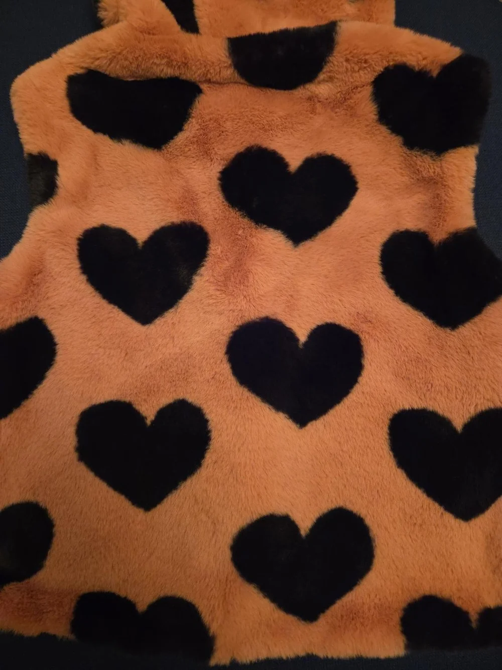 Angel's Face Fulham Faux Fur Heart Gilet Vest Tea Rose Black Girls 12-13 NWT
